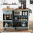 Kitchen Island With Foldable Counter Top, Kitchen Storage Cart With Slide-Out Shelf, Towel Rack And Drawer, Rolling Kitchen Cart On Wheels, Kitchen Island-1368757144