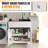 Laundry Sink With Cabinet, Utility Sink with Stainless Steel Sink and Pull-Down Faucet