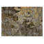 Tapis extérieur lavable antidérapant brun 2 pi x 3 pi à motif floral terre cuite et gris
