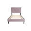 Lit simple avec 12 supports - Revêtement en velours, tête de lit réglable pour une meilleure qualité de sommeil et une expérience de repos, support stable sans sommier rose, confort personnalisé, pas nécessaire-18009789