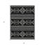 Tapis intérieur et extérieur lavable 5 pi x 8 pi noir et ivoire Southwestern