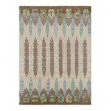 Rug & Kilim’S Scandinavian Style Rug In Beige-Brown And Blue With Geometric Patterns