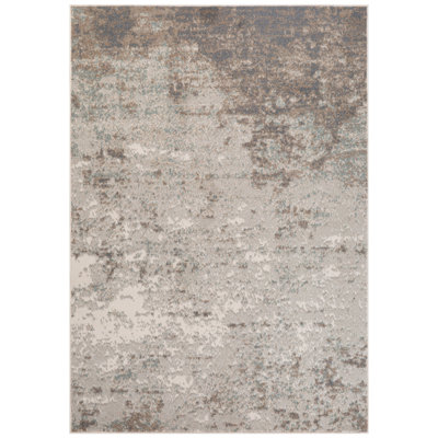 6' X 9' Gray Abstract Power Loom Area Rug