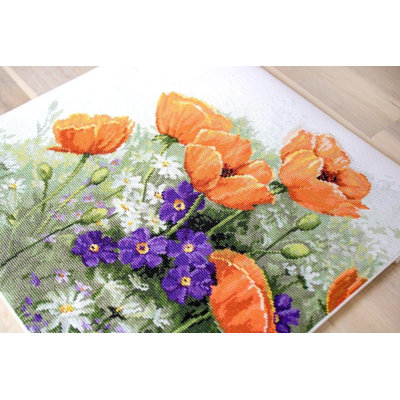 Poppies Counted Cross-Stitch Kit by Luca-S B2368L