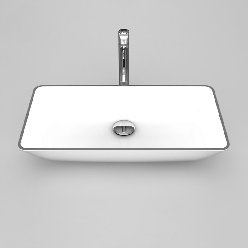 Nek 24.41'' L Bathroom Sink, White