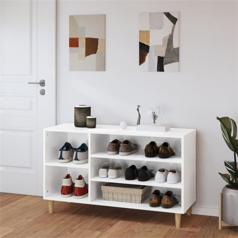 11 Pair Shoe Rack, High Gloss White