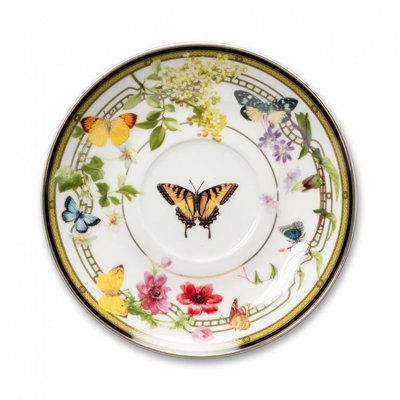 Ensemble de 2 tasses et soucoupes de jardin papillon