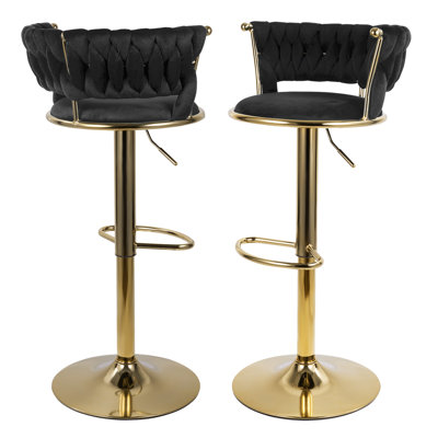 Swivel Upholstered Adjustable Height Bar Stool