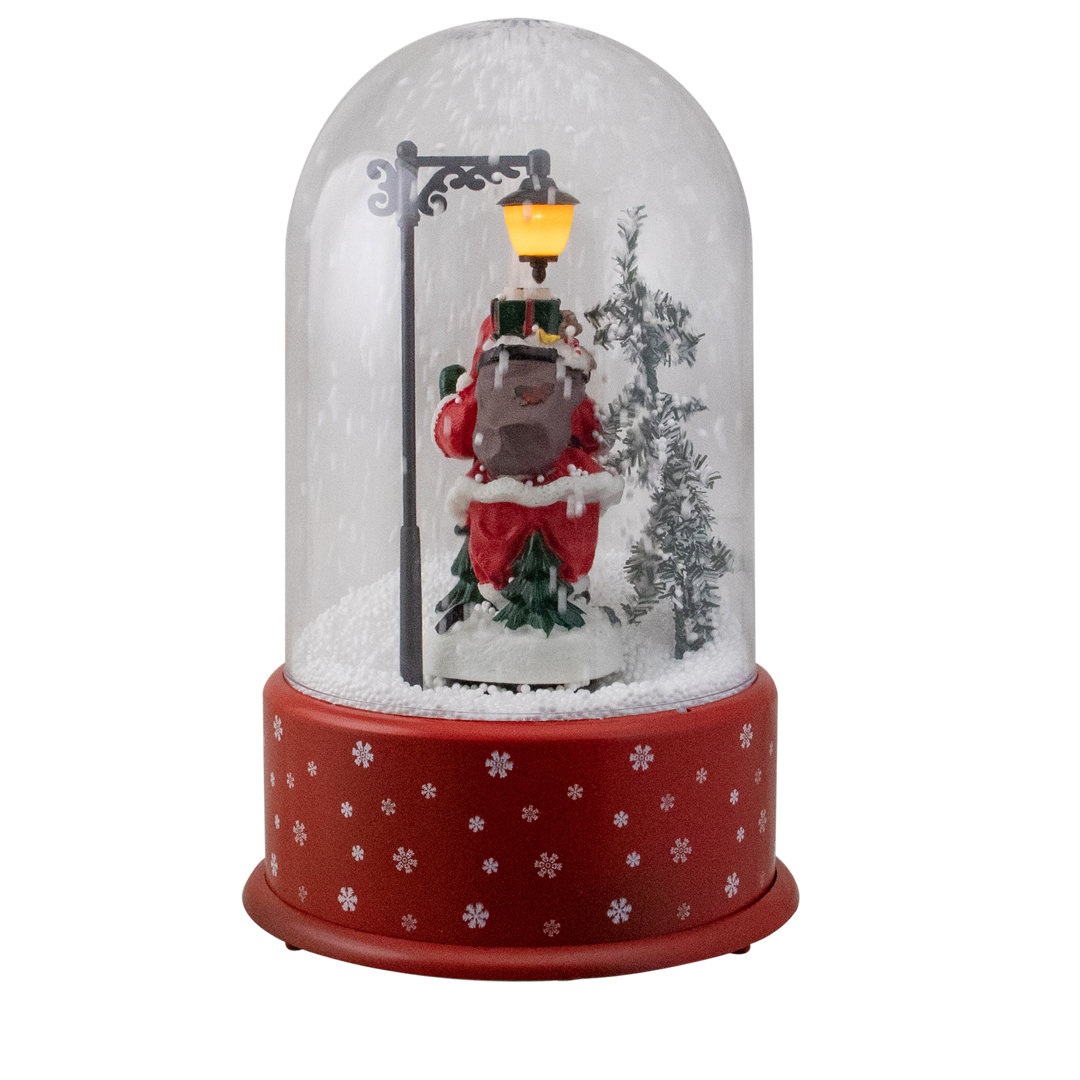 11.75" Lighted Santa With Street Light Snowing Christmas Globe Northlight Seasonal