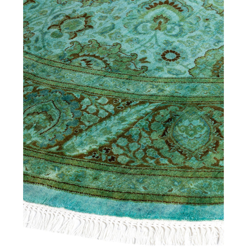 Overdyed One-of-a-Kind 7' 1" X 7' 1" Hand Knotted Area Rug