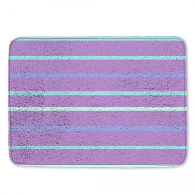 Purple Blue Striped Bath Mat