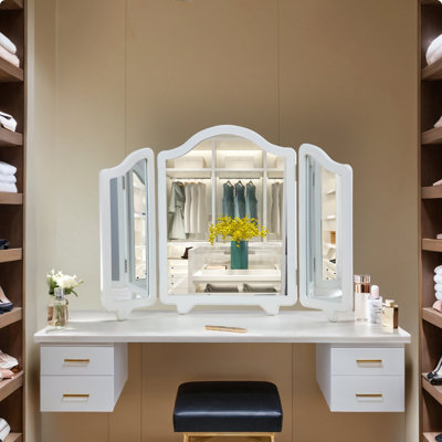 Miroir de maquillage à trois volets
