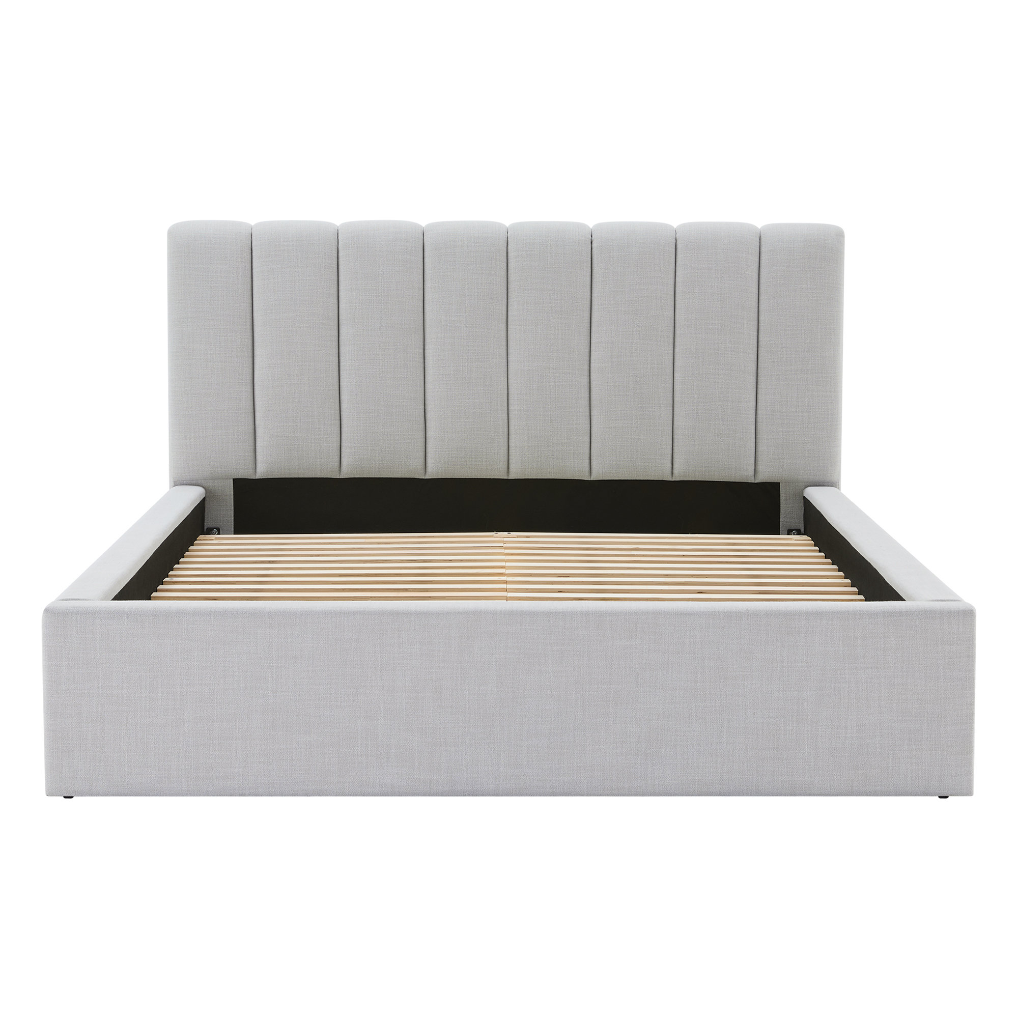 Delmar Upholstered Bed, Queen, Effie Gray Performance Linen