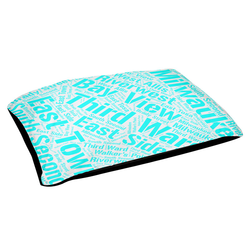 Pet Bed, Medium 40'' L x 30'' W, Cyan, Milwaukee