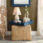 Capsule Mother of Pearl Table Lamp with Linen Shade