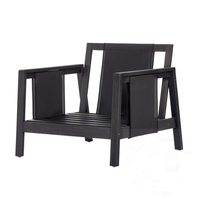Fauteuil club d'extérieur en bois avec coussins