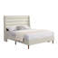 Wavy Headboard Chenille Bed Frame-1737223396