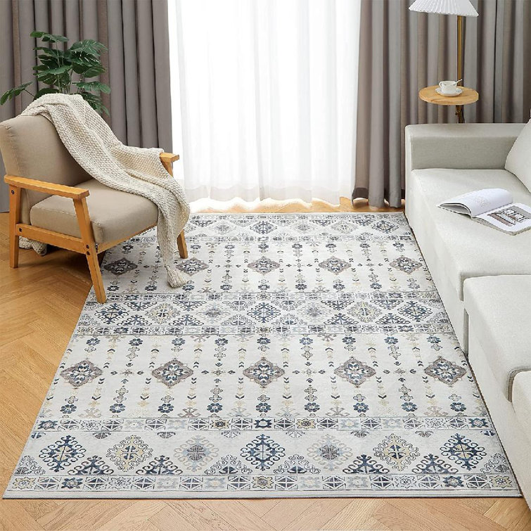 Bungalow Rose Rugs For Living Room Premium Moroccan Geometric