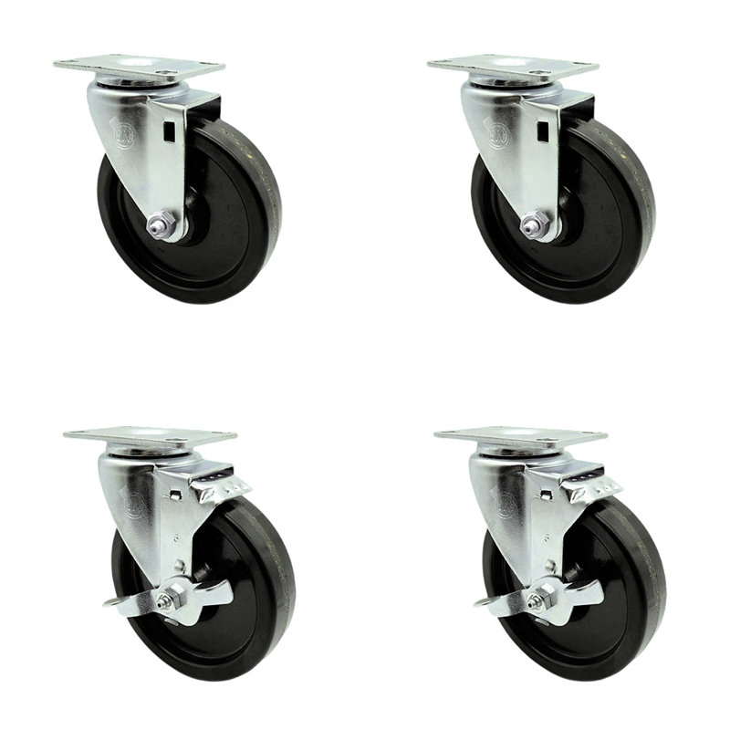 4 Piece Phenolic Wheel Caster Set