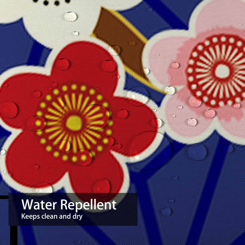 Rideau de douche japonais en cerisier japonais avec 12 crochets, L 72 po x l 72 po