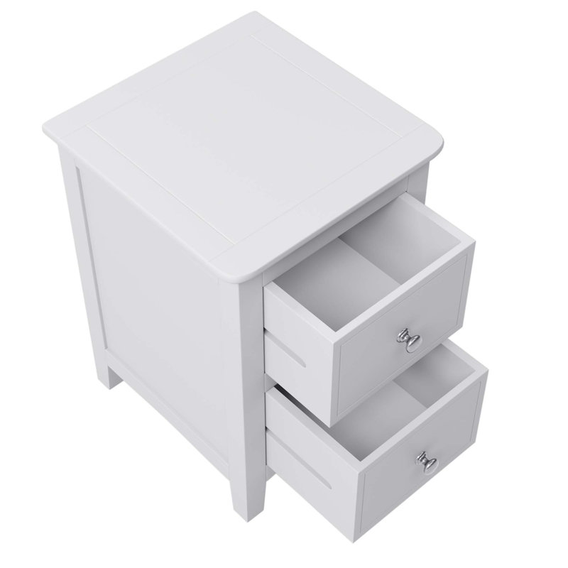 Ensemble de chambre à coucher complète 3 pièces en bois massif blanc
