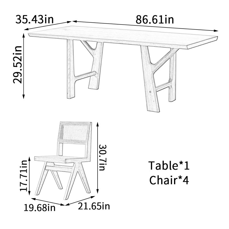 Table de salle à manger Creative Branch, H 29,52 po x L 86,61 po x l 35,43 po