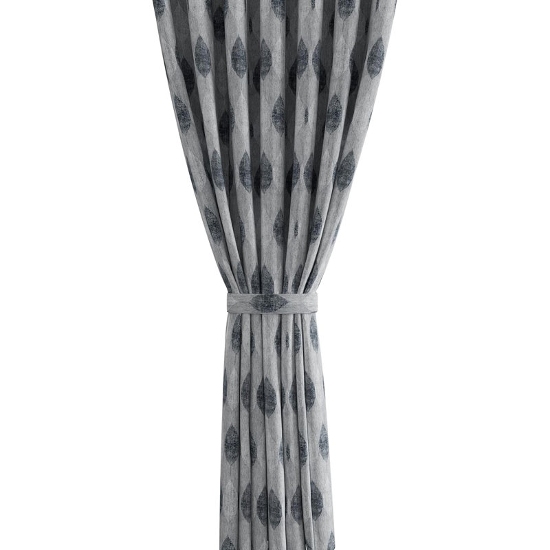Roughton Cotton Blend Semi Sheer Curtain Pair, Grey, 66cm Width x 72cm Drop