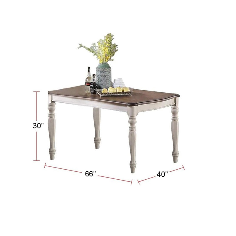 Ensemble de salle à manger 7 pièces de style transitionnel avec plateau en chêne et chaises 6xSide