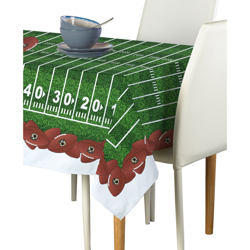 Stenkil Floral Square Thanksgiving Tablecloth, 54" L x 54" W, Thanksgiving Football Garland
