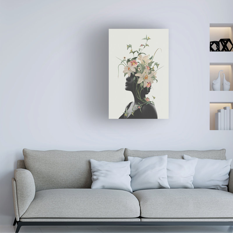 Fleur de lis sur toile, H 24 po x l 16 po x P 2 po