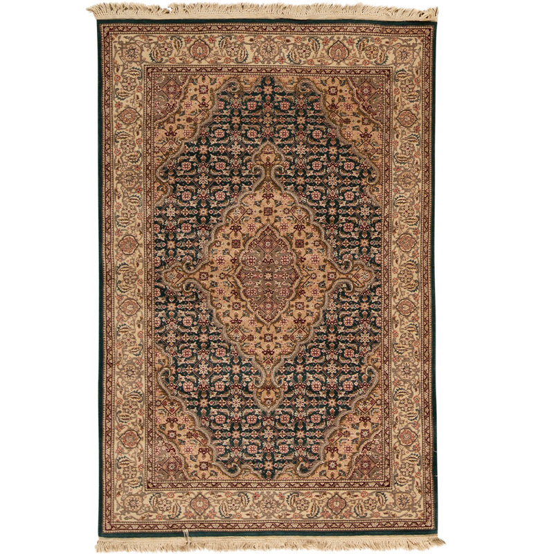 Wool Oriental Area Rug in Green