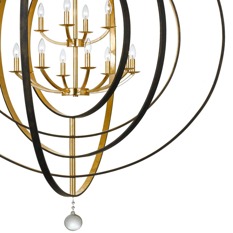 Lustre sphérique unique à 10 lumières Salas, Bronze/Doré