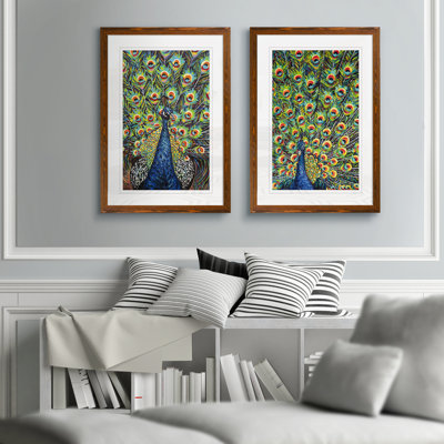 'Lavish Peacock I' by Vincent Van Gogh - 2 Piece Picture Frame Painting Print Set