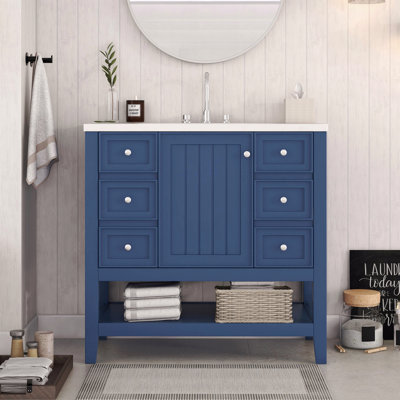 Meuble-lavabo 36 po avec lavabo, une armoire et trois tiroirs