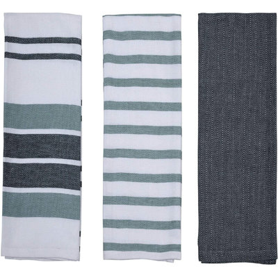 Cotton Stripe Kitchen Towel Linen Set