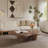 48.4 Inch Modern Cloud-Shaped Walnut Coffee Table for Living Room or Home Office-1269163503