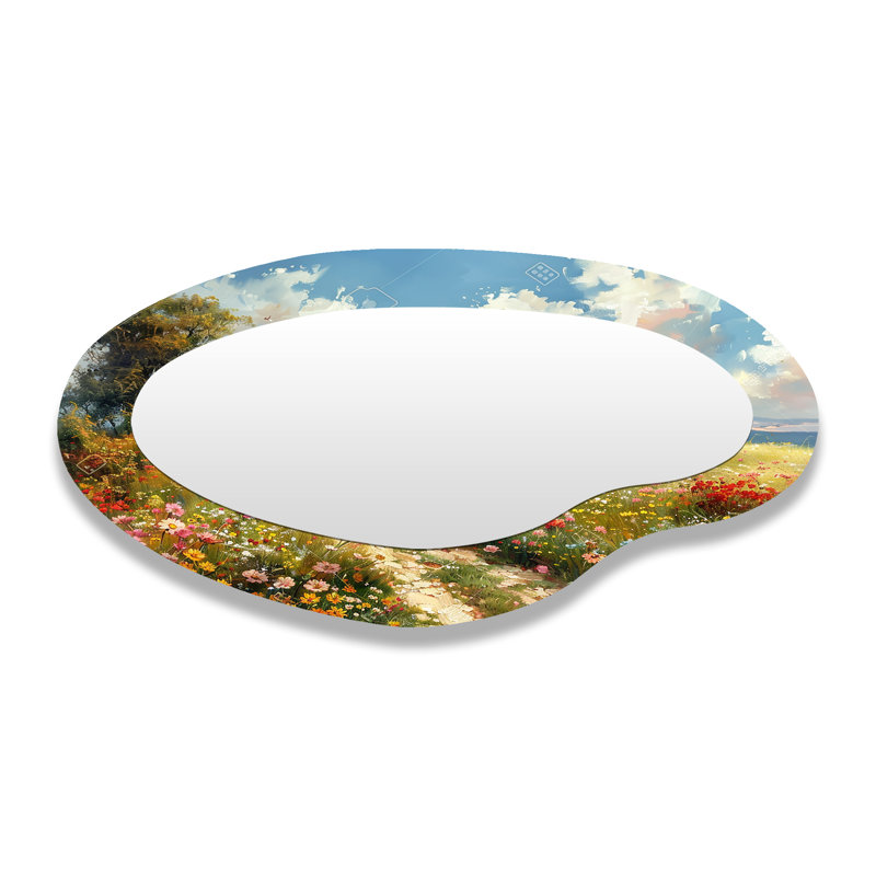 Miroir mural asymétrique blanc