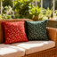 Abstract Red + Green Backrest Cushion