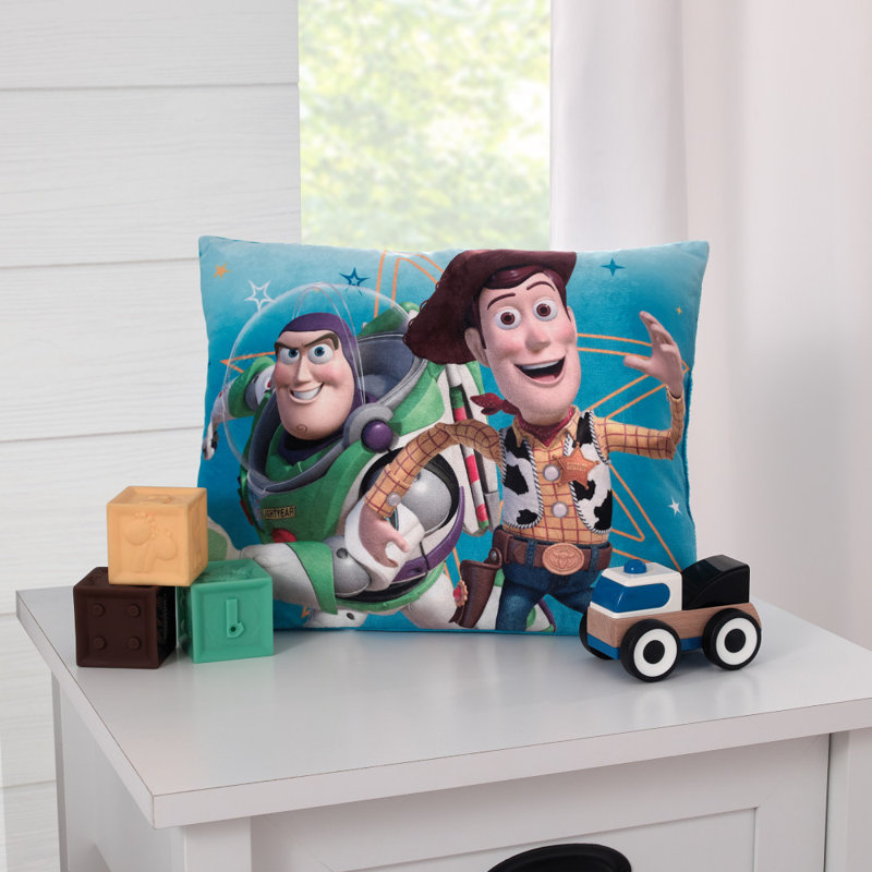  NoJo Disney Toy Story It's Play Time Woody and Buzz Toddler Pillow