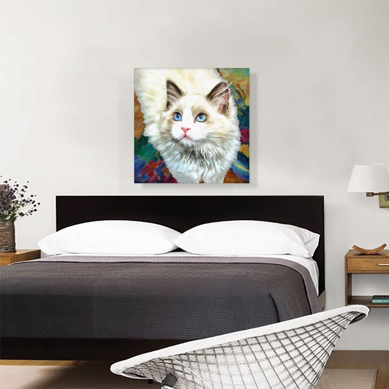 Ragdoll Cat Breed - reproduction d'art sur toile tendue, H 26 po x l 26 po x P 0,75 po