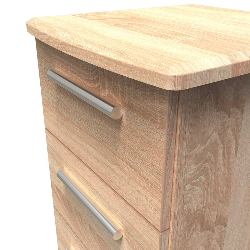 Borgeson 3 Drawer Bedside Cabinet (Ready Assembled), Bardolino Oak