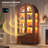 Freestanding Arch Display Cabinet with 3-Color Light Modes and Motion Sensor-1827521477