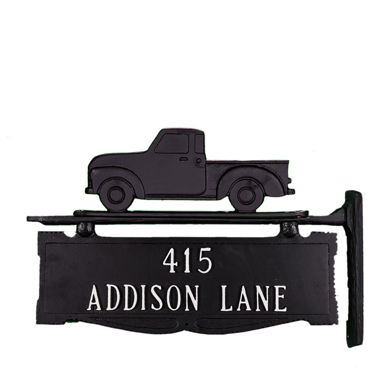 2-Line Address Post, Yes, Satin Black