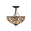 3-Light Drum Crystal Semi Flush Mount