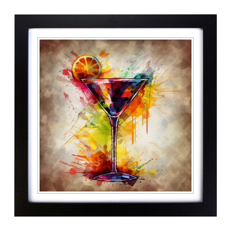 Cocktail Abstract Art No.2 - Framed Print, Black