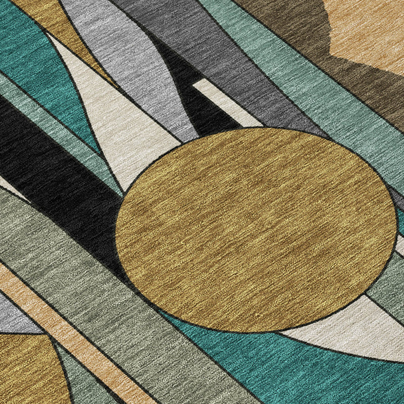 Machine Washable Indoor/Outdoor Brenden ACN2252 Modern Rug, Rectangle 10 pi x 14 pi