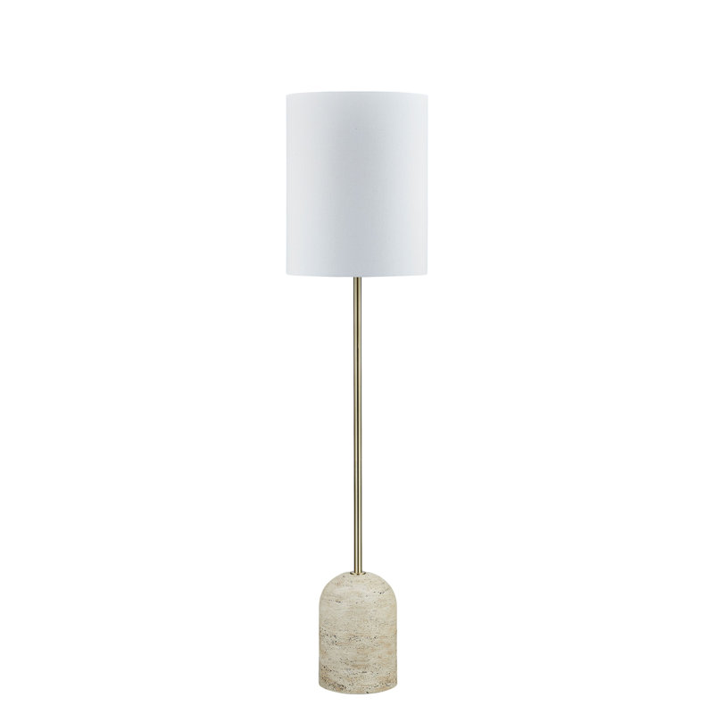 Lampe sur pied en métal avec abat-jour en tissu 64 po Finley, beige