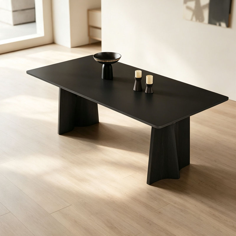 Table en pierre noire frittée, H 29,5 po x l 63 po x P 31,5 po