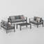 4-Piece  Aluminum Patio Conversation Set With Cushions-565397698