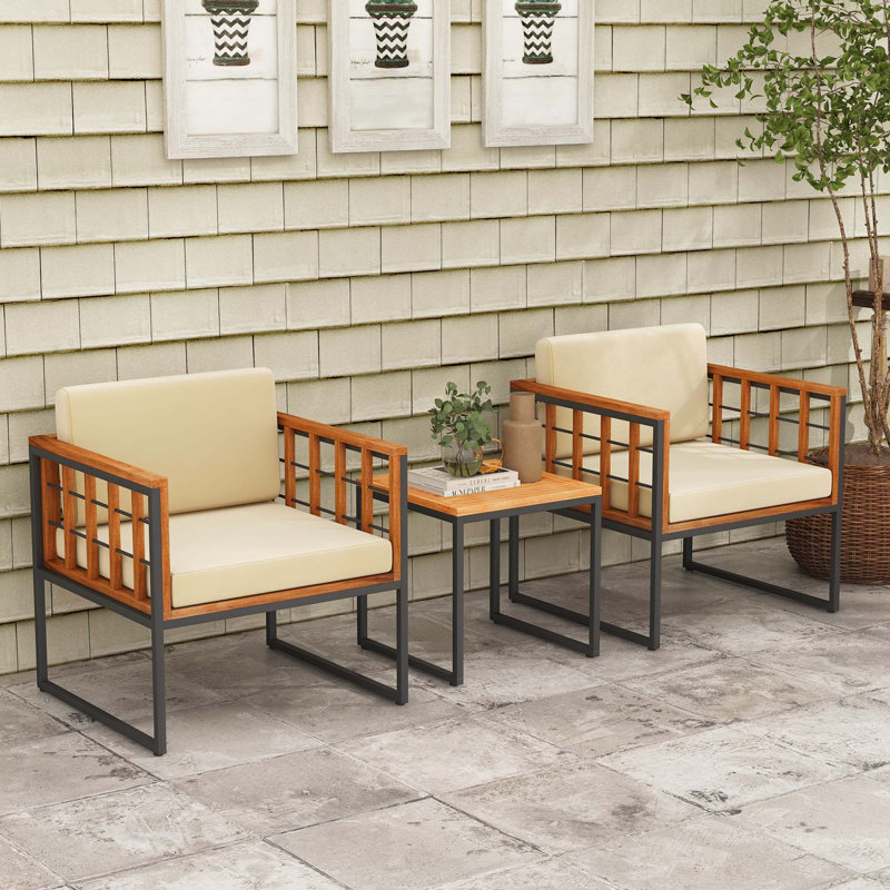 Raffield 2 - Person Outdoor Seating Group with Cushions